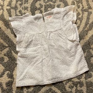 White eyelet cat and jack 2T shirt